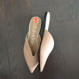 New Calvin Klein taupe slides